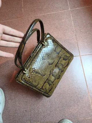 Bolso Piel Serpiente Genuina Marrón