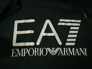 Felpa EA7 con cappuccio uomo nera