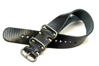 Correa de reloj NATO de cuero estilo militar