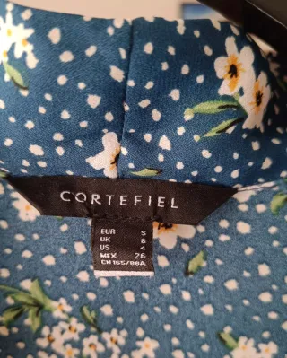 Blusa Cortefiel flores azul sin mangas