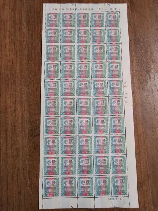 Foglio Francobolli Alti Valori 3000 Lire MNH
