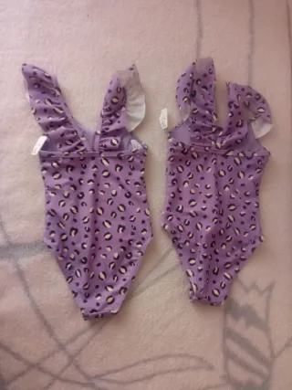 2 Bañadores niña estampado leopardo