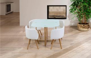 Mesa Comedor Cristal Templado + 4 Sillas