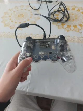 Mando PS4 Transparente LED Azul