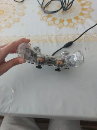 Mando PS4 Transparente LED Azul