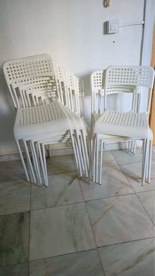 12 Sillas Ikea SANDSBERG blancas NUEVAS