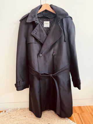 Gabardina Zara Negra Talla M