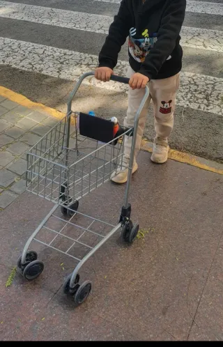 Carrito de la compra infantil metálico