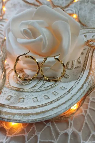 Pendientes Aro Oro 18k Pequeños Twist