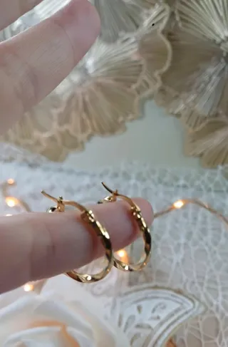 Pendientes Aro Oro 18k Pequeños Twist