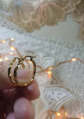 Pendientes Aro Oro 18k Pequeños Twist