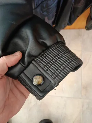 Chaqueta Piel Vintage Negra y Marrón