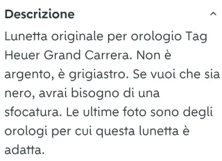 Lunetta originale Tag Heuer Carrera Argento