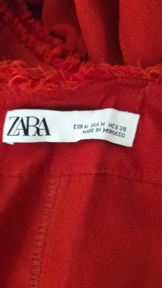 Abrigo overcoat Zara Lino Rojo