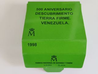 MONEDA DE PLATA 500 ANIV TIERRA FIRME VENEZUELA