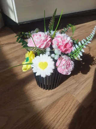 Cesta Flores Glicerina Decorativa