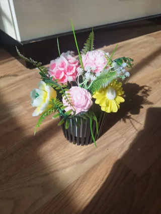 Cesta Flores Glicerina Decorativa