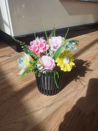 Cesta Flores Glicerina Decorativa