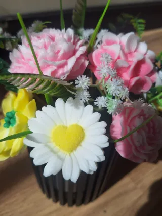 Cesta Flores Glicerina Decorativa