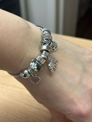 Pulsera ajustable de acero con charms
