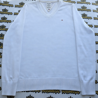 Jersey Tommy Hilfiger Cuello Pico Blanco Talla M