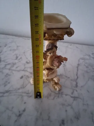 Candelabro Ángel Beige y Rosa