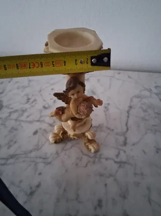 Candelabro Ángel Beige y Rosa