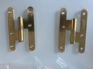 Cerradura y placa de seguridad dorada