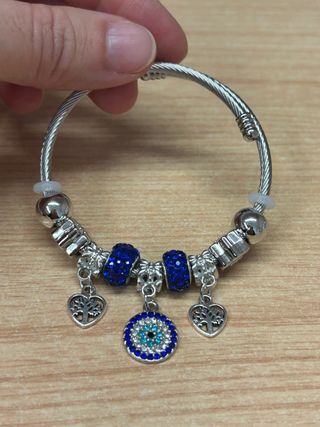 Pulsera Acero Ajustable con Dijes