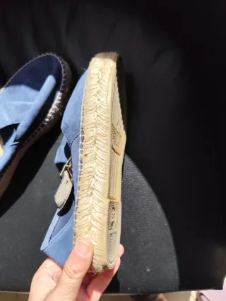 Sandalias de esparto azul