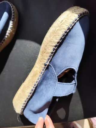 Sandalias de esparto azul