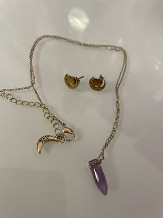 Collar y pendientes Luna Norte amatista