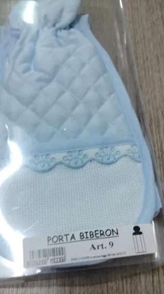 Porta biberon azzurro imbottito