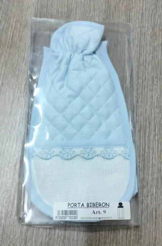 Porta biberon azzurro imbottito