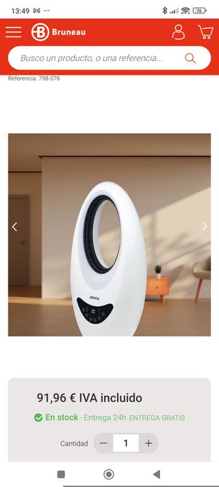 NUEVO Calefactor y Ventilador LED JOCCA Sin Aspas