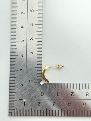 Pendientes de Oro 18K, Semi Argolla, 0,8gr, 1,2cm