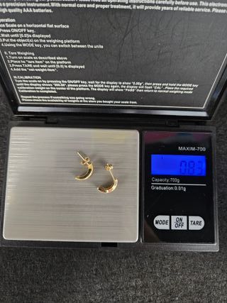 Pendientes de Oro 18K, Semi Argolla, 0,8gr, 1,2cm