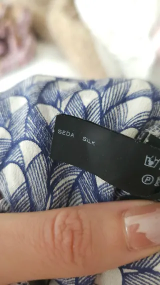 Top Sita Murt de Seda Azul y Blanco