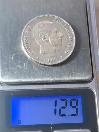 Moneda 50 Centimos de Peso Alfonso XII 1885 Manila