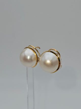 Pendientes de Oro 18K, Perlas, 4,8gr, 1,3cm
