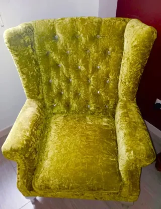 Sillón Vintage Terciopelo Verde