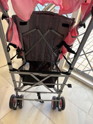 Carrito de paseo rosa y gris
