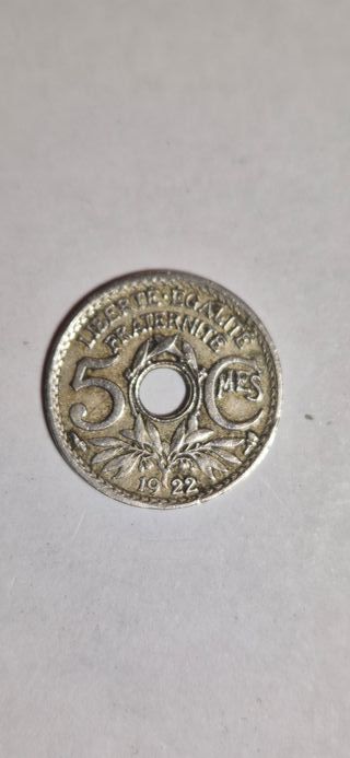 Francia 5 Centimes 1922. Condizione SPL.
