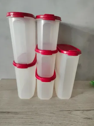 Set 6 Botes Tupperware Transparentes