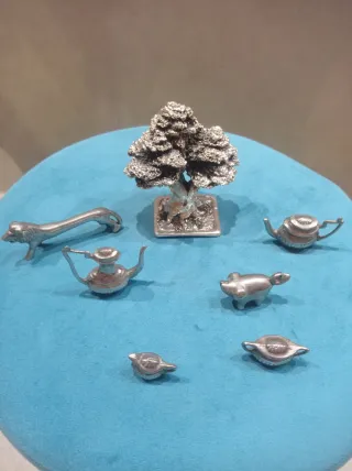 Set Oggettistica Vintage Metallo Argentato