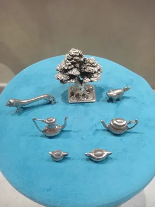 Set Oggettistica Vintage Metallo Argentato