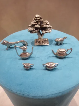 Set Oggettistica Vintage Metallo Argentato