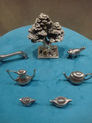 Set Oggettistica Vintage Metallo Argentato