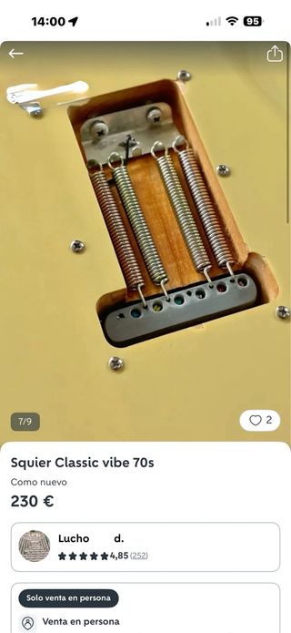 Guitarra Eléctrica Squier Classic Vibe 70s.