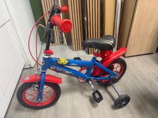 Bicicleta Infantil Spiderman Azul y Roja